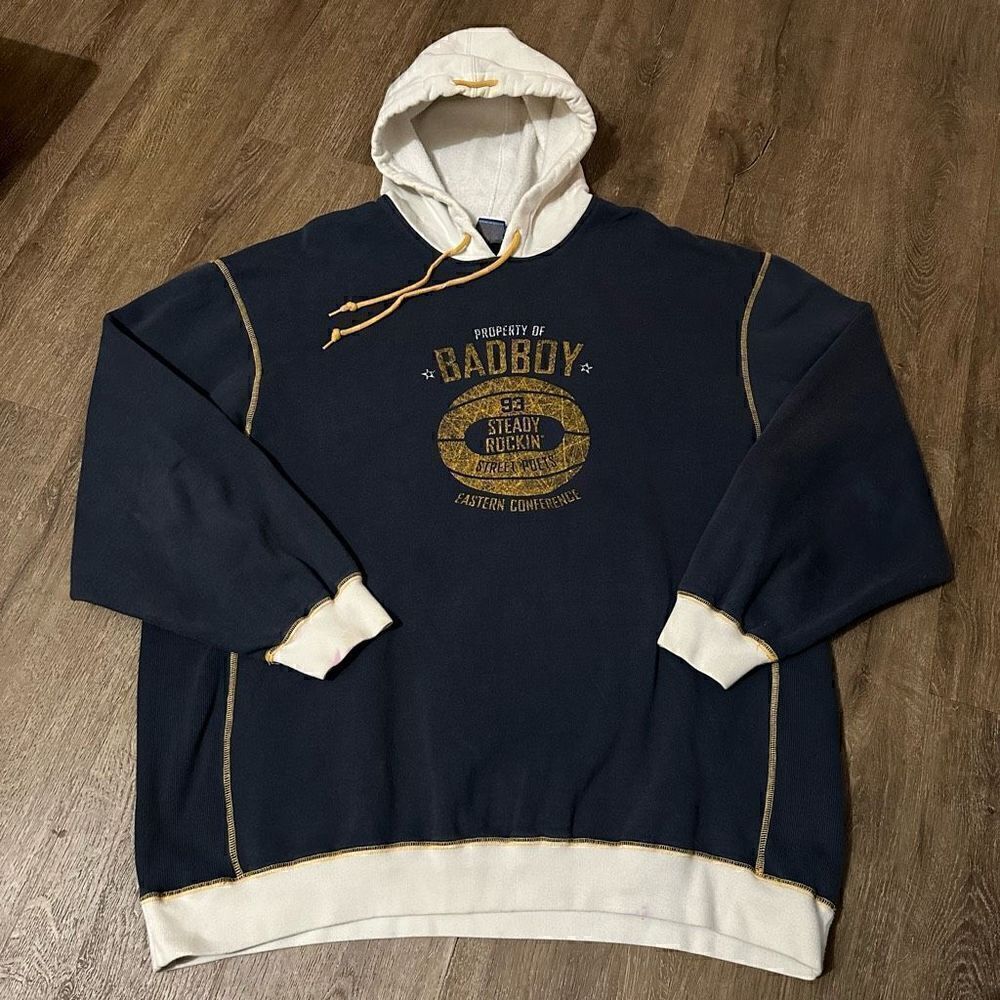 Vintage Y2K Bad Boys Basketball Navy Hoodie Sweater Hip Hop Mens Size 3X